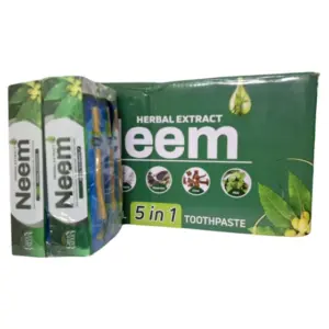 صورة كرتونة معجون أسنان جرين فالي بخلاصة النيّم الطبيعية مع مسواك مجاني في عرض توفير يحتوي على 6 قطع