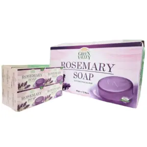 صورة كرتونة صابون الخير المنعش بخلاصة إكليل الجبل (الروزماري) الطبيعية وزن 90 جرام في عرض توفير يحتوي على 12 قطعة