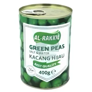 صورة كرتونة بازلاء خضراء معلبة من راقي وزن 400 جرام في عرض توفير يحتوي على 24 علبة